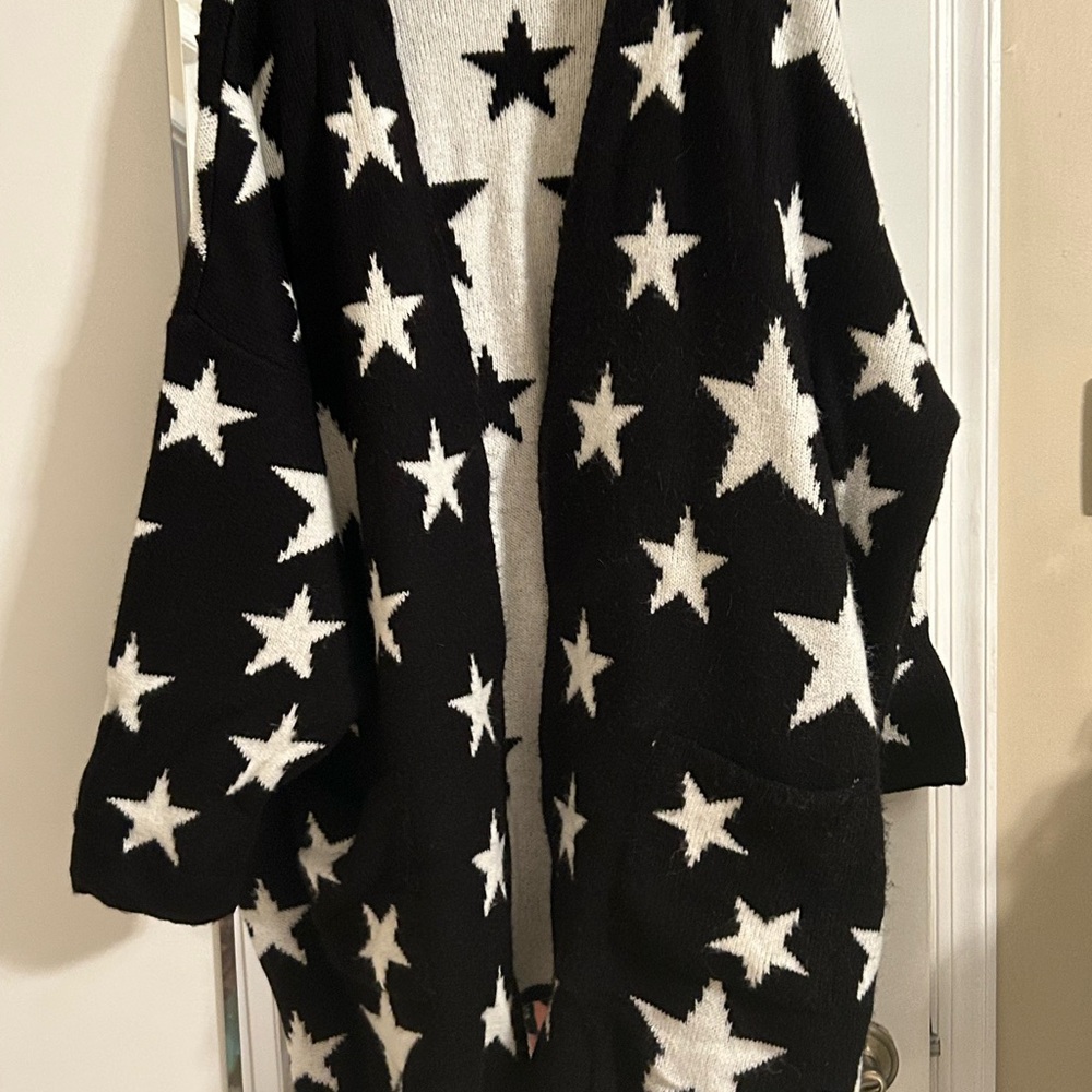 Anthropologie Maeve Black and White Knit Cardigan